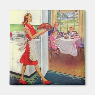 Imán Retro Housewives en Acción de Gracias