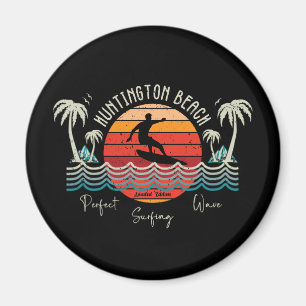 Imán Retro Huntington Beach Surfing