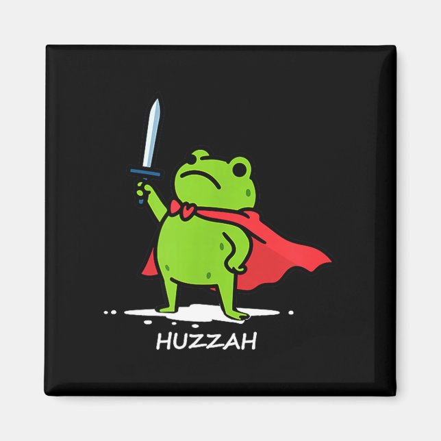 Imán Retro Huzzah Frog Knight Funny Sword Meme Quote Me (Frente)