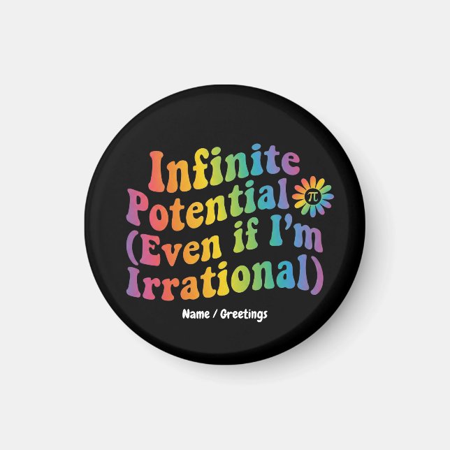 Imán Retro Infinite Potential Irrational Pi Day Math  (Frente)