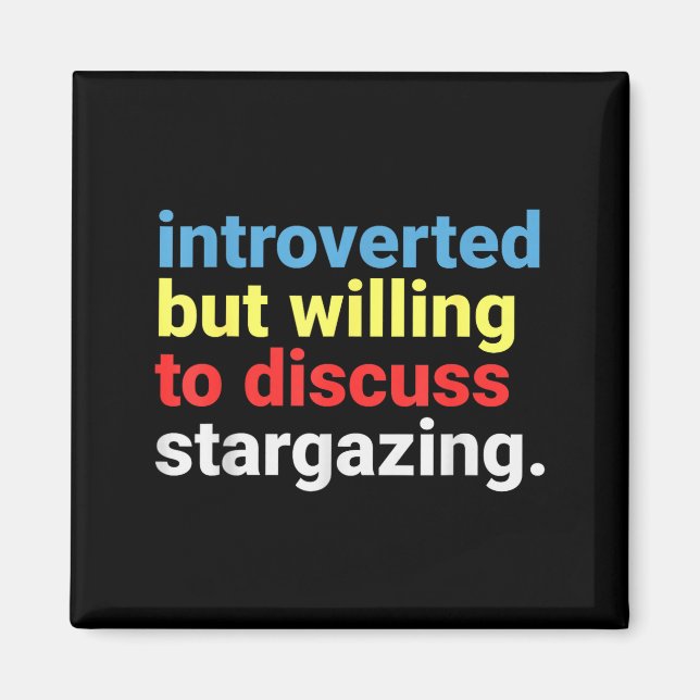 Imán Retro Introverted But Willing Stargazing Lover Fun (Frente)