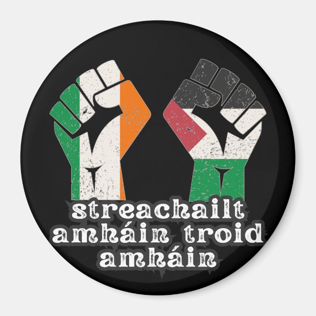 Imán Retro Irlanda La revolución del puño solidario en  (Frente)