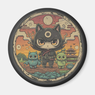 Imán Retro Island Pals: Gato Ninja