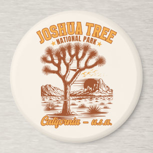 Imán Retro Joshua Tree Illustration in Ochre Red