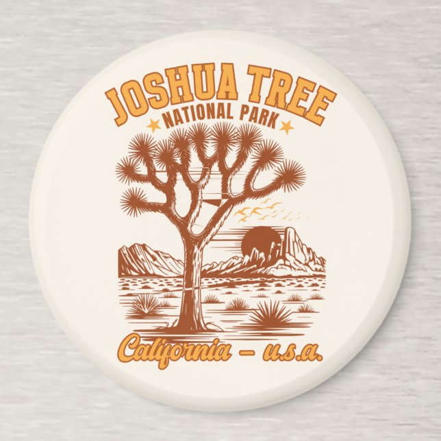 Imán Retro Joshua Tree Illustration in Ochre Red (Subido por el creador)