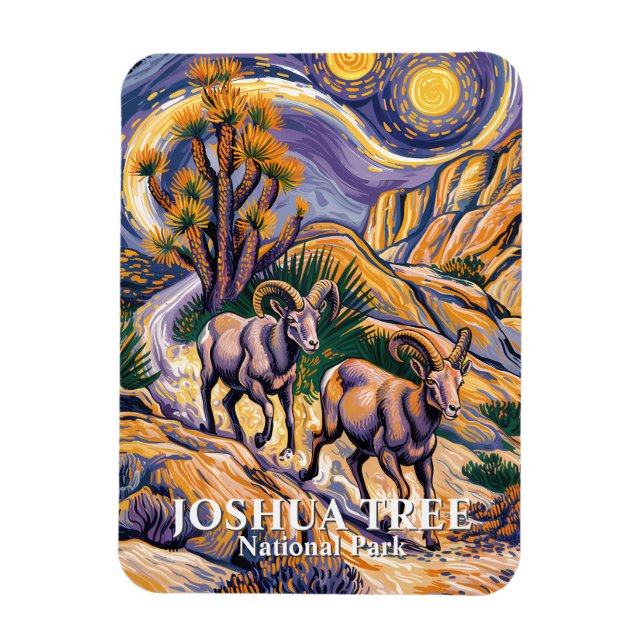 Imán Retro Joshua Tree Landscape Animal Sheep Van Gogh (Vertical)