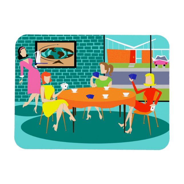 Imán Retro juego semanal de cartas para mujeres Flexi M (Horizontal)