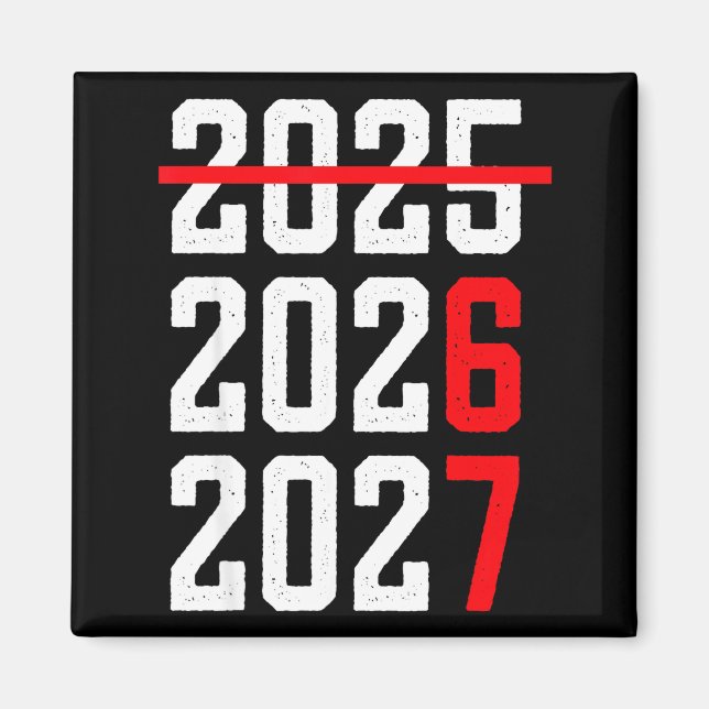 Imán Retro Kids Funny Happy New Year 2026 2027 67 Meme  (Frente)