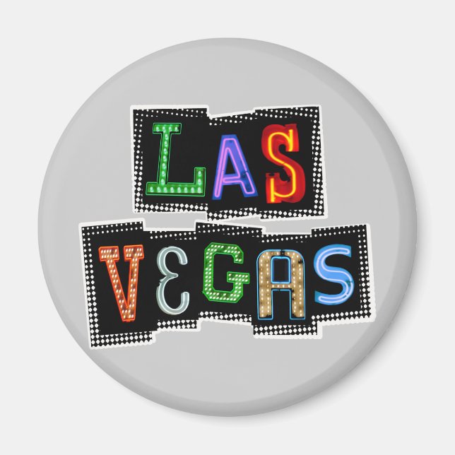 Imán Retro Las Vegas Neon (Frente)