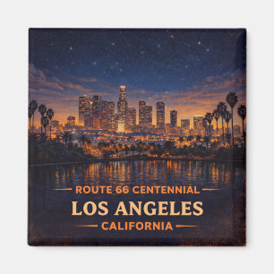 Imán Retro Los Angeles Crepúsculo Palmeras