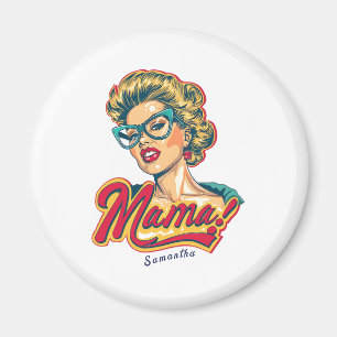 Imán Retro mamá pop art 2 personalizado