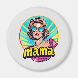 Imán Retro mamá pop art 3 personalizado