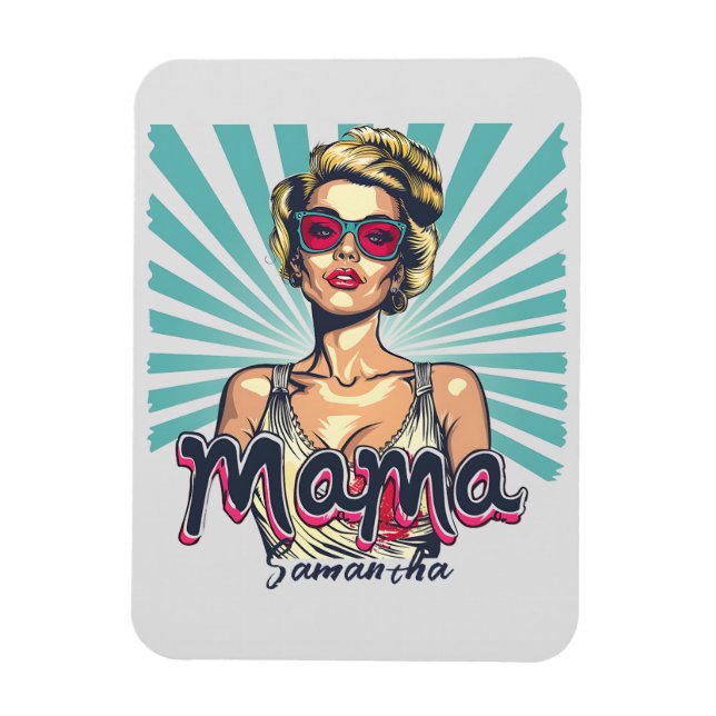 Imán Retro Mamá Pop Personalizada (7) Magnet (Vertical)