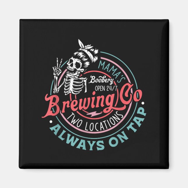 Imán Retro Mama's Ery Brewing Co Funny Breastfeeding Sk (Frente)