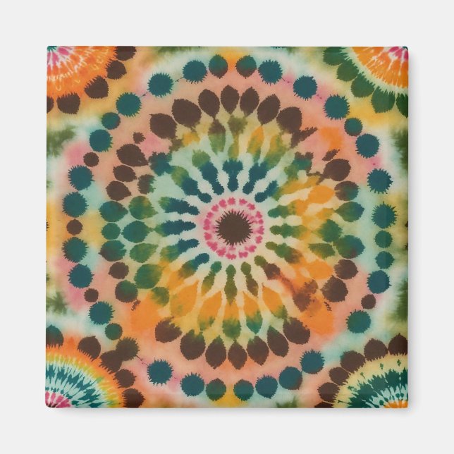 Imán Retro Mandala Tie Dye (Frente)