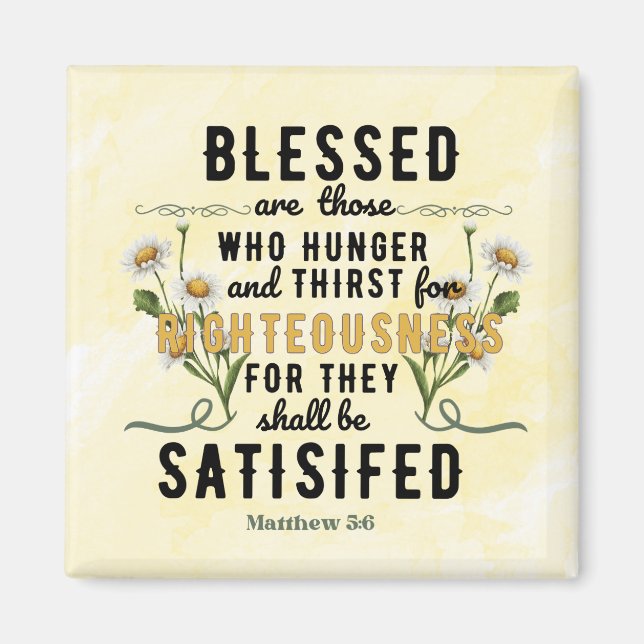Imán Retro Matthew 5:6 Acuarela (Frente)