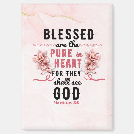 Imán Retro Matthew 5:8 Calla Lillies Watercolor