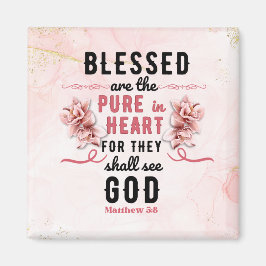 Imán Retro Matthew 5:8 Calla Lillies Watercolor