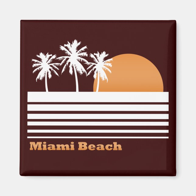 Imán Retro Miami Beach Magnet (Frente)