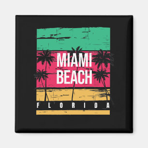 Imán Retro Miami Florida Beach Souvenir
