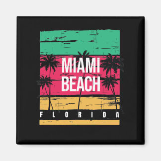 Imán Retro Miami Florida Beach Souvenir