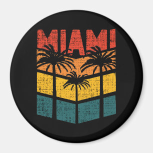 Imán Retro Miami Florida Beach Souvenir Palm Tree 80