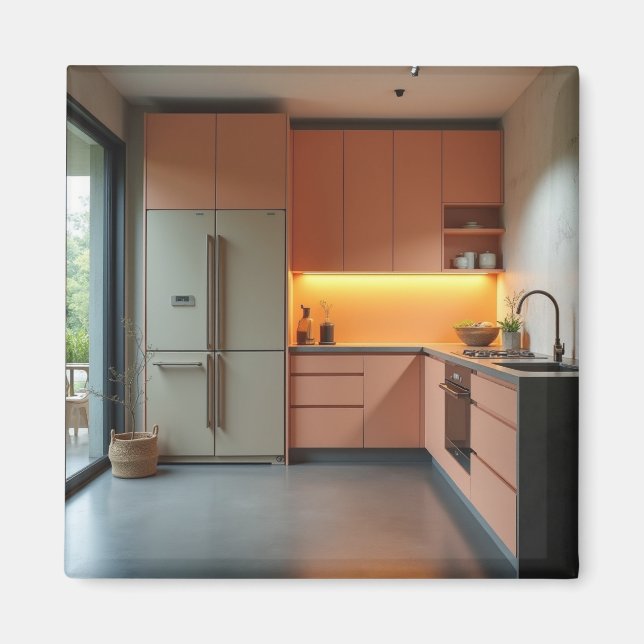 Imán Retro Mid Century Colorful Square Magnet (Frente)