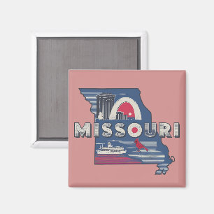 Imán Retro Missouri Silhouette