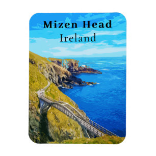 Imán Retro Mizen Head Cork Ireland Travel Magnet