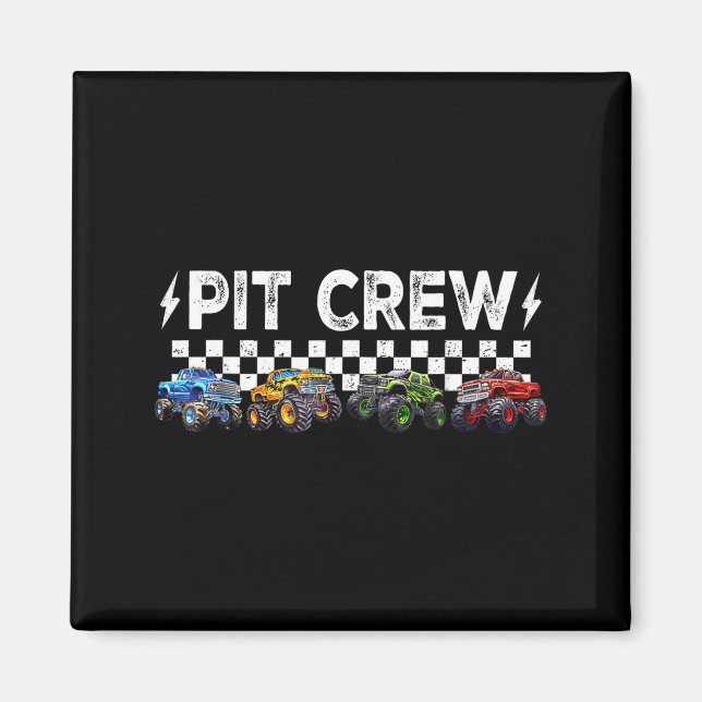 Imán Retro Monster Truck Family T Crew Matching Birthda (Frente)