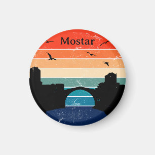Imán Retro Mostar Puente Stari Most Bosnia Herzegovina