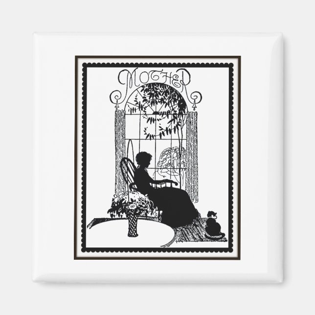 Imán Retro Mother Silhouette (Frente)