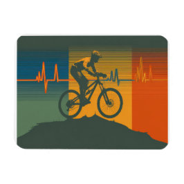 Imán Retro Mountain Biker Heartbeat
