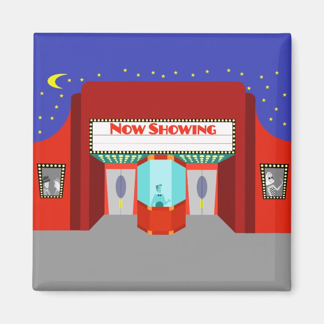 Imán Retro Movie Theater Magnet (Frente)