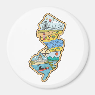 Imán Retro New Jersey Cape May Atlantic City Souvenir