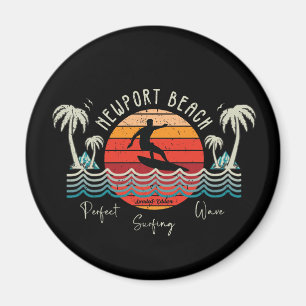 Imán Retro Newport Beach Surfing