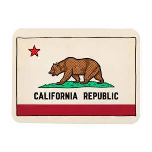 Imán Retro Oso del Estado Dorado República de Californi
