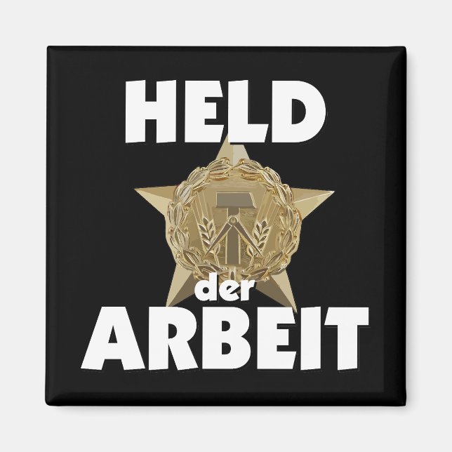 Imán Retro Ostalgie DDR Held der Arbeit Stern Wappen (Frente)