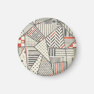 Imán Retro Patchwork: Resumen de diseño geométrico