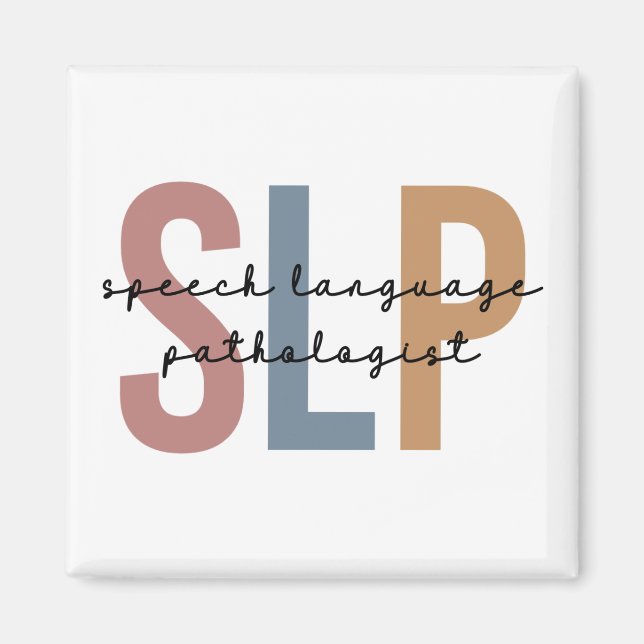 Imán Retro patólogo del lenguaje de voz SLP (Frente)