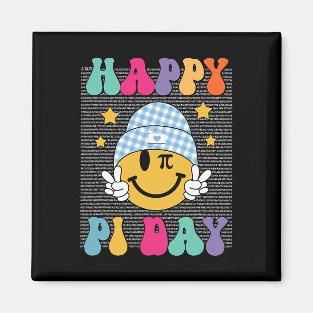 Imán Retro Pi Day 10000 Dígitos Pi Rótulo Math Math Hom (Frente)