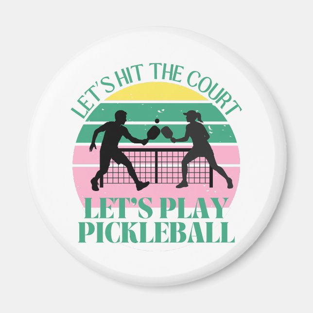 Imán Retro Pickleball Vibes Only Birthday (Frente)