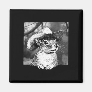 Imán Retro P'nut La ardilla Animal Lover Cute Cowboy