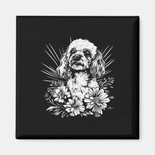 Imán Retro Poodle Perro Lover Tattoo Style _1