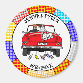 Imán Retro Pop Art Mr. & Mrs. | Acabo De Casarse