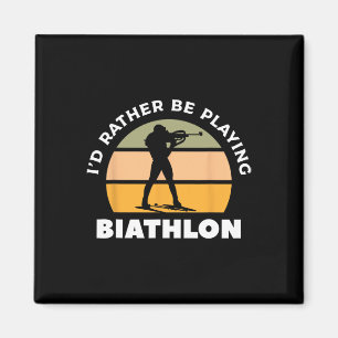 Imán Retro Prefiero Jugar Al Biatleta De Biatlón 1