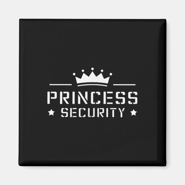 Imán Retro Princess Security Boys Brother Birthday Dad (Frente)
