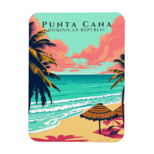Imán Retro Punta Cana Souvenir Playa República Dominica