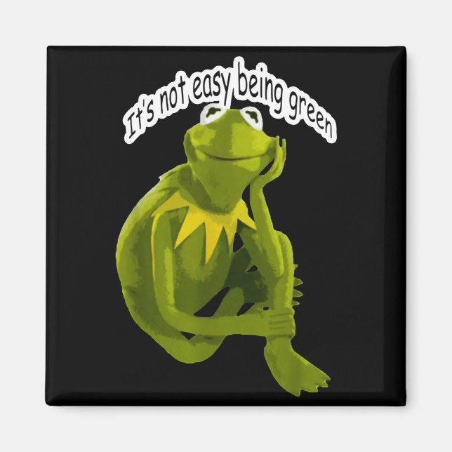 Imán Retro Quote Its Not Easy Being Green Funny Frog An (Frente)