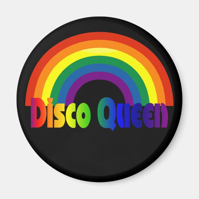 Imán Retro Rainbow 80s Disco Queen (Frente)